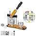 VEVOR Button Maker 75mm Badge Machine with 100 Sets Circle Button Parts Rotate Button Badge Maker Punch Press Machine for DIY Badges(75mm 100pcs)
