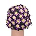 Medifier Swim Cap Floral Petal Retro Style Bathing Caps for Women Black