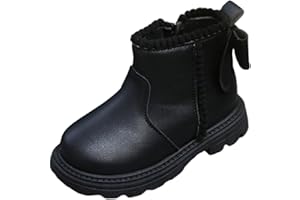 Toddler Girls Combat Ankle Boots Kids Fall Winter Athletic Hiking Work Boots Waterproof Leather Outdoor Shoes