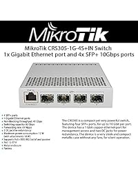 MikroTik CRS305 1G 4S   Interruptor de entrada (1 puerto Ethernet Gigabit y 4 puertos SFP+ de 10 Gbps, routerOS o SwOS)