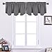 NICETOWN Grey Valances for Window - Farmhouse W52 x L18 inches Scalloped Pole Pocket Curtains Small Window Wave Drapes/Draperies for Kitchen/Home Decor, Living Room, Grey, 2 Pairs