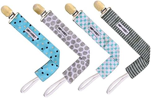 Pacifier Clip 4 Pack - Unisex - Best Teething Ring Holder - Baby Shower Gift