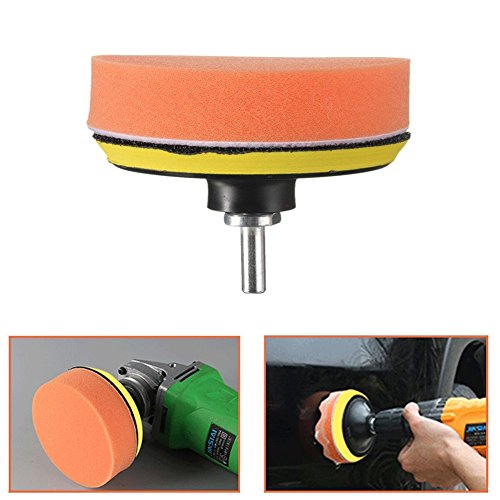 Cxtiy Car Polishing Buffer Pad Set 5 Pcs 4'' Wool Polish Waxing Pad with Velcro Wheel and M10 Drill Adapter for Car Glass Ceramic Stone (4inch 5pcs)