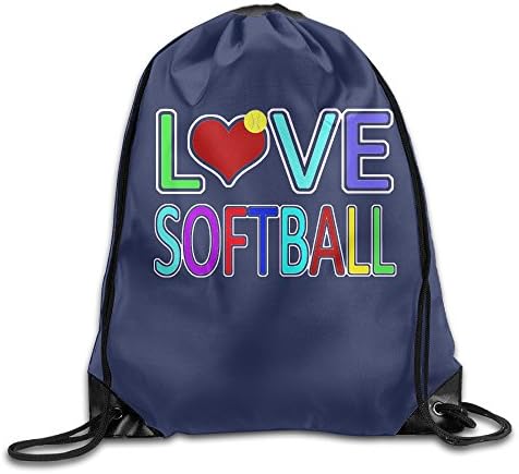 SAXON13 Unisex Lovely Love Softball Drawstring Travel Bag