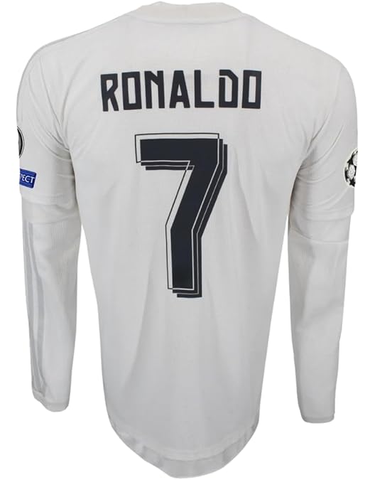 REAL MADRID RONALDO 7 長袖シャツ Amazon.com : Ronaldo #7 Retro 17/18 Home Long Sleeve Soccer