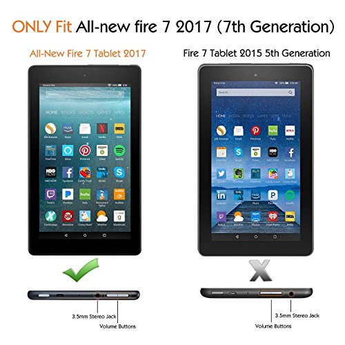 Touch Screen Digitizer Replacement Part for Fire 7 (7th Generation 2017 Release SR043KL) with Adhesive, NO LCD, NO Instructions(NOT for 5th Gen, 2015 & 7th kids edition )
