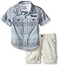 Calvin Klein Baby-Boys Yarnd Dyed Stripe Chambray Shirt and Twill Shorts