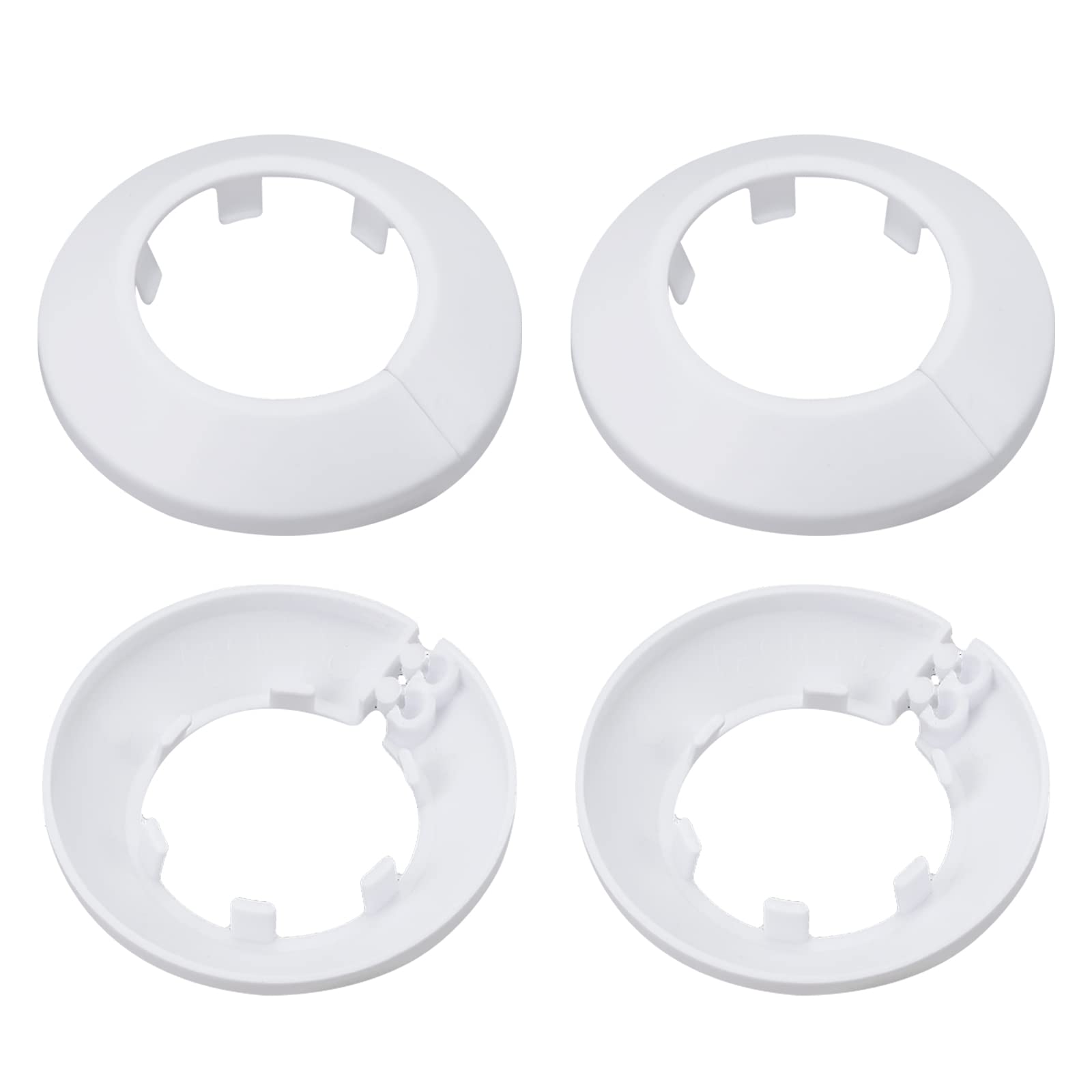 DTGN 62x13mm(DxT) Pipe Cover Decoration - 4Pack - Good for Bathroom Kitchen 35mm Dia Pipe - PP Plastic Escutcheon - White