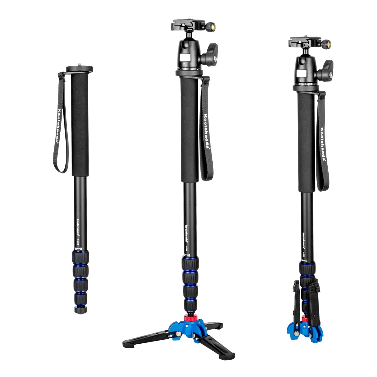 koolehaoda Camera Aluminum Monopod With Support Base & K-09 Ballhead. Extended Max Height: 69-inch.