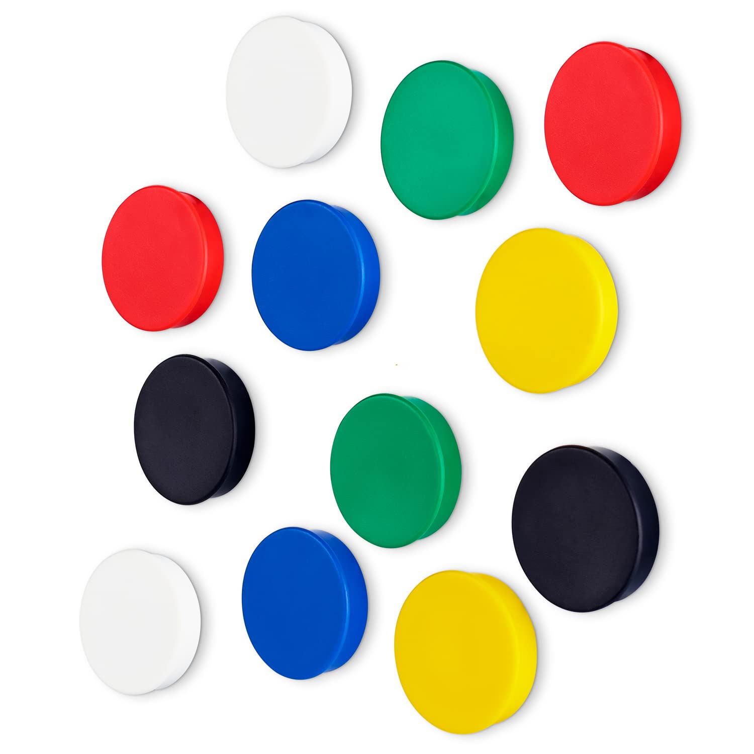 Scribble Strong Colourful Round Refrigerator and Whiteboard Magnets, Perfect for Homes and Offices, 36mm Diameter (12 Pack) (Assorted)