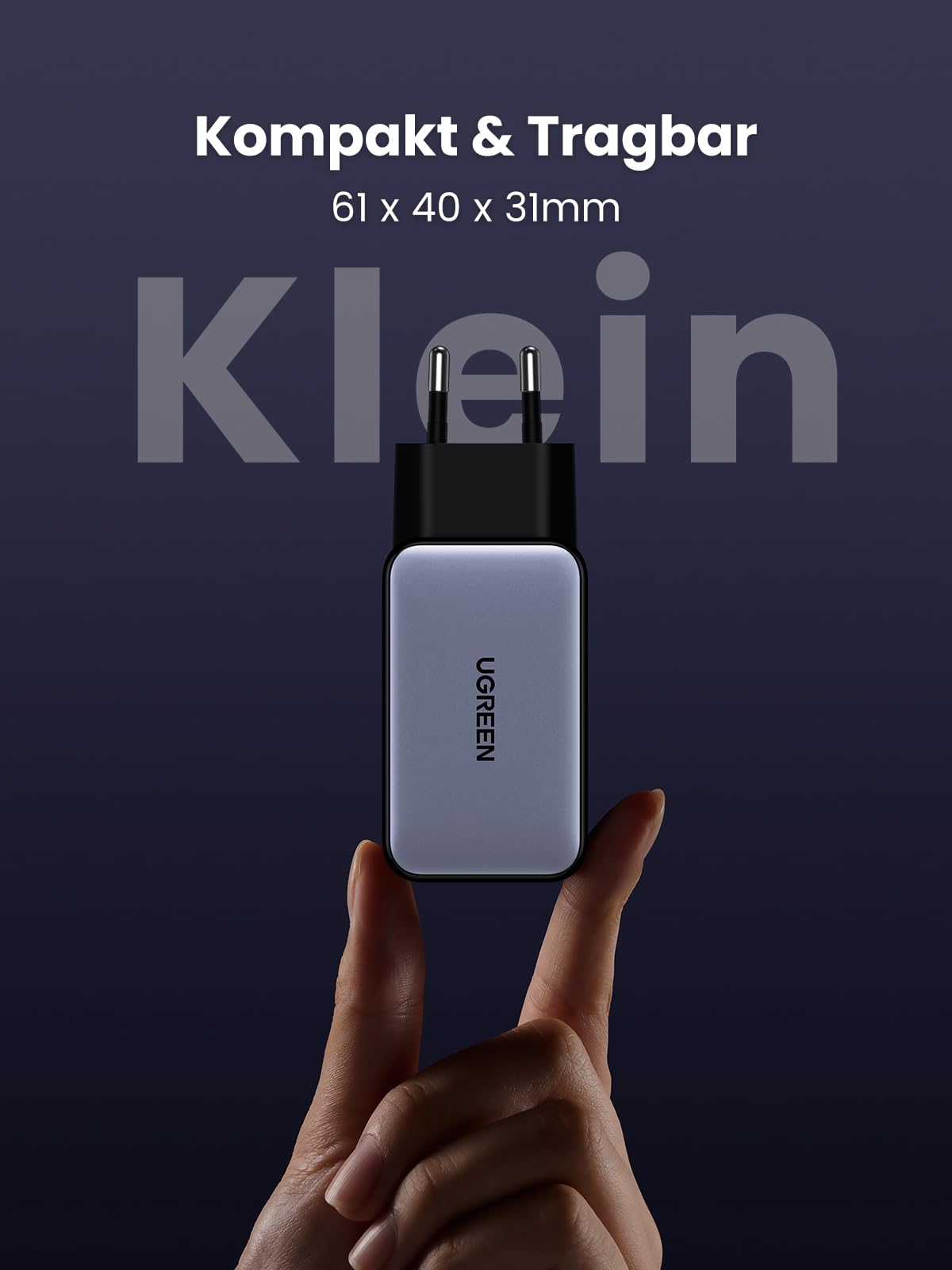 UGREEN Nexode USB C Ladegerät 65W GaN Netzteil mit 3X USB-C-Port Schnellladegerät Kompakt Charger kompatibel mit MacBook Pro/Air, HP Laptop, iPad, iPhone 17, Galaxy S24 6