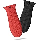Silicone Hot Handle Holder, 2 Pack Potholder for Cast Iron Skillets, Rubber Pot Handle Sleeve Heat Resistant for Frying Pans 