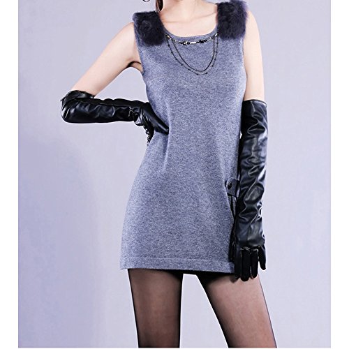 Glamorstar Women's Fashion Warm Over the Elbow 50cm Leather Gloves