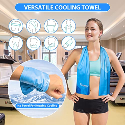 SYOURSELF [4 Pack] Cooling Towels For Hot Weather,Cooling Towels For Neck,Soft Breathable Cool Towel Cooling Towel For Instant Cooling，Cold Towel Cooling Cloths For Neck Gym Workout Travel Sports Yoga