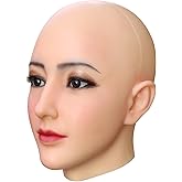 JVTUNG Realistic Mask Silicone Female Mask Full Head Face Mask for Crossdresser Cosplay Halloween