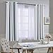 NICETOWN Greyish White Room Darkening Curtain Panels - Window Treatment Thermal Insulated Grommet Room Darkening Curtains/Drapes for Bedroom (2 Panels, 52 by 63, Greyish White)
