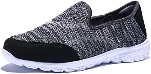 Krystory Performance Athletic Women's Walking Shoes Slip-On Lightweight Comfortable Casual Sneakers, Grey, 6.5 B(M) US 