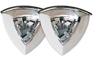 StartFine Quarter Dome Mirror Security and Safety Mirror Half Dome Mirror Convex Corner Mirrors Corner Dome Cieling Mirror (1/4 Dome, 90 Degree Viewing Angle)