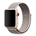 BEA FASHION For Apple Watch Band Soft Breathable Woven Nylon Replacement Sport Loop Band for Apple Watch Series 3/2/1 (Pink Sand, 42mm)