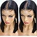 RULINDA 13x6 Deep Part Short Bob Lace Front Wigs Human Hair Pre Plucked Full End 150% Density Brazilian Straight Bob Wigs Bleached Knots(10inch)