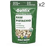 GoMix Raw Organic Pistachios, #1 Keto Paleo Snack, 3.5 oz, In Shell Unsalted (2 bags) Superfood, Protein, Vegan, NonGMO, Gluten Free. No Salt, No Roasting, No Nonsense!