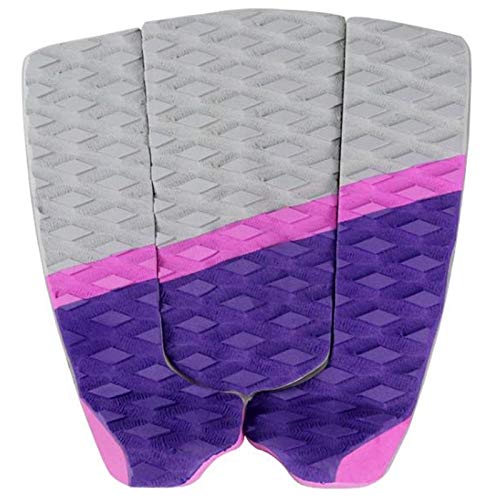 Qndanoan Surfboard Traction Pad - 3 Piece Surf Board & Skimboard Stomp Foot Pad - Maximum Kick Tail Deck Grip for Surfing