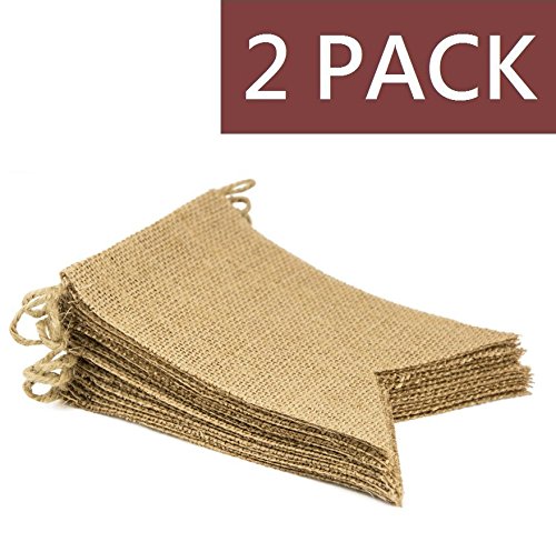 YIYATOO 14.5ft,15pcs DIY Vintage Burlap Banner Hand Painted Decoration for Wedding, Birthday and Kids Party ,2 pack
