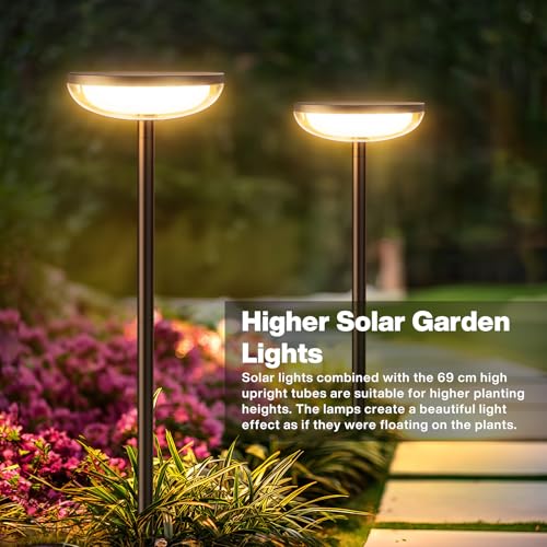 GEARLITE Solar Lights for Outdoor Garden Pack of 4, 3500 K Natural White Solar Lights for Outdoor Use with 1000 mAh Battery, 40 Lumens Extra Bright Garden Decoration with IP65 Waterproof for Outdoor Patio Outdoor