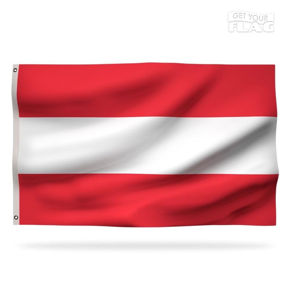 Austria Premiuim Flag 150x90cm - Very Resistant and Excellent Quality Austrian flag with 2 metal eyelets - Be proud of your colors ! — image 1