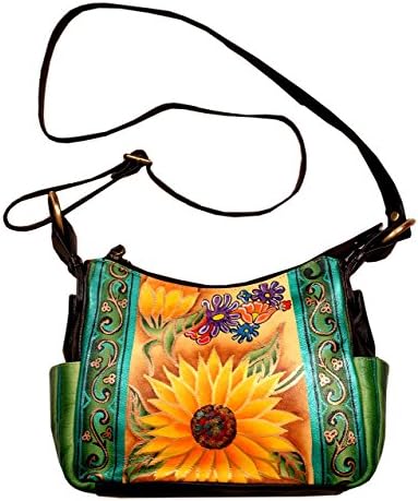 Niarvi Women's Rising Flower Leather Handbag Multicolour