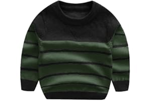 Peecabe Toddler Baby Cable Knit Sweater for Boys Long Sleeve Crewneck Striped Cotton Pullover Sweatshirt Fall Winter 1-5T