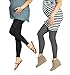 Preggers 2 Pack 10-15mmhg Footless Maternity Compression Leggings (Black/Coal L)