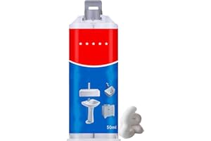 Porcelain Sink Repair Kit, 50ML Ceramic Tile Repair Kit, Water Resistant Bath Enamel Repairs Kits White Filler Paste, Porcela
