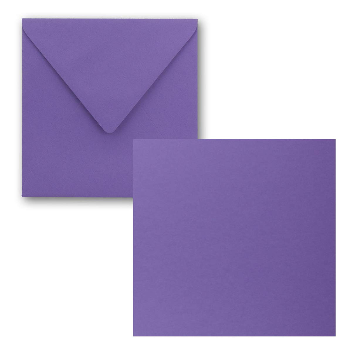 FarbenFroh® by Gustav Neuser® Pack of 25 Simple Square Cards 15 x 15 cm with Envelopes in Purple for Greeting Cards etc.
