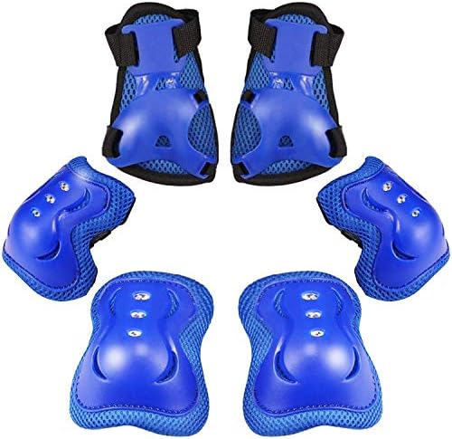 MALOMME Kids Knee Pads, Youth Elbow Pads Wrist Guards Protective Gears Set for Skateboarding Inline Roller Skating Cycling Biking BMX Bicycle Scooters