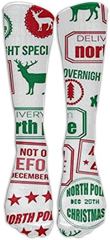 Sock Reindeer Wrapping Paper Unisex Outdoor Adult Sport Over-The-Calf Long Tube Stockings