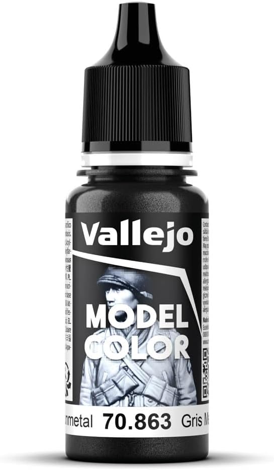 Vallejo Model Color Gunmetal Grey 18 ml Self-Leveling Acrylic Paint