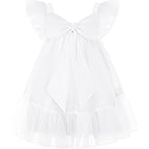 DeeFant Toddler Girl Tulle Dress Ruffle Sleeveless Summer Girls' Dresses Birthday Wedding Casual 18M-6Y