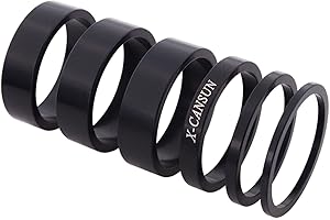 CAQYPVH 6-Piece Bicycle Headset Spacers, Aluminum Alloy, Lightweight Bicycle Fork Rings, Handlebar Risers, Replacement Parts 
