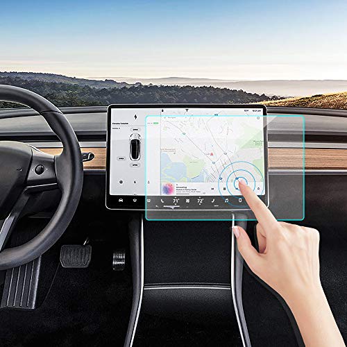 Tesla Model 3 Screen Protector, KIMILAR Matte Anti-Glare 15" Center Control Touchscreen Car Navigation Touch Tempered Glass Screen Protector for Model 3 P50 P65 P80 P80D, 9H Hardness and Anti-Scratch