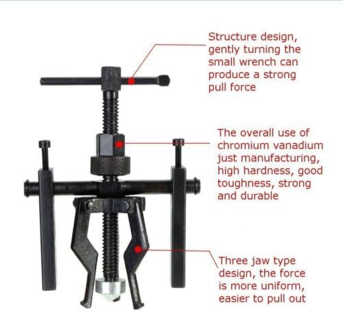 Professional Car Wheel 3-Jaw Heavy Duty Pilot Gear Bearing Puller Extractor Tool