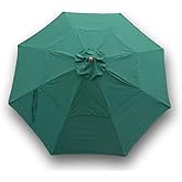 FORMOSA - 11ft Market Patio Umbrella Canopy - 8 Ribs Top Fabric Replacement in Green - 300D UV Protective and Water Resistant Fabric Cloth - Double Vented Replacement Canopy for Umbrella