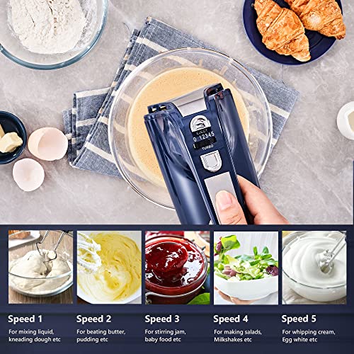 REDMOND Hand Mixer Electric, 250W Power 5Speed Handheld Mixer