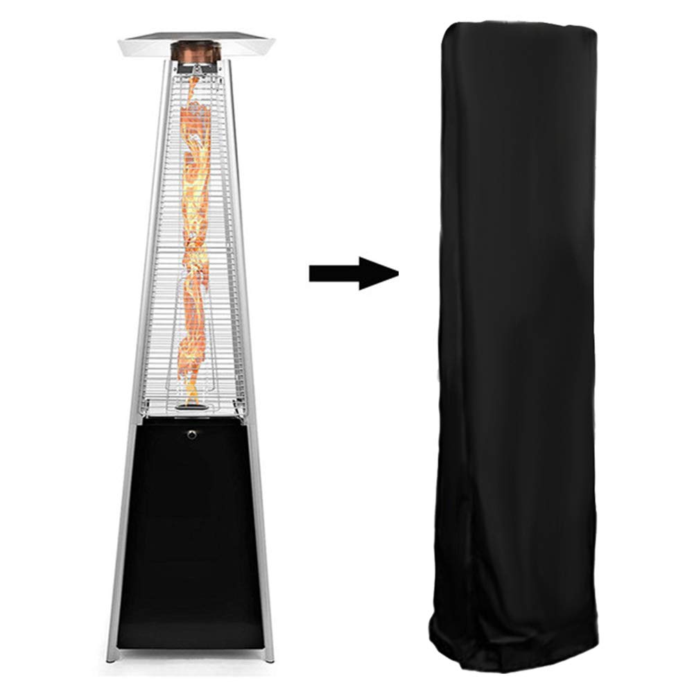 Breathable Garden Patio Heater Cover Waterproof Dust Covers Protector Outdoor (Black)