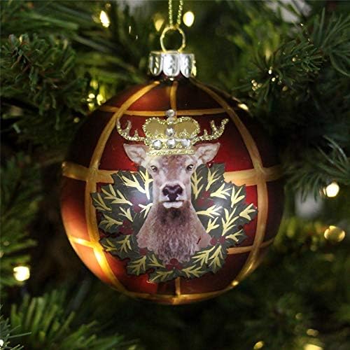 Gisela Graham Tartan Stag Christmas Bauble (8cm)
