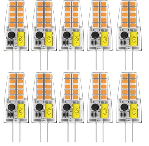 Suiyueshentou 10 Pack G4 LED Bulb JC Bi-Pin Base Light Bulbs 2W AC/DC 12V 20W-30W 360°Beam Angle T3 Halogen Bulb Replacement Landscape Bulbs G4 Bi-Pin Base for Outdoor Landscape Lighting (Warm White) at Amazon