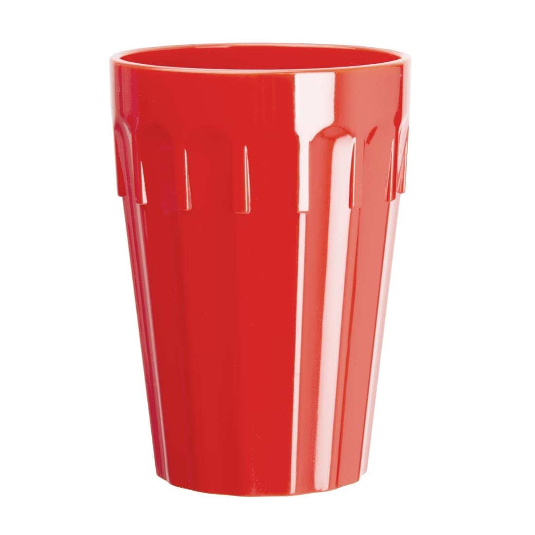 Olympia Kristallon Plastic Tumblers Red 253.8ml (12 Pack) - Reusable Drinking Cups for Schools, Parties, Hospitals CB778
