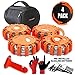 Promondi LED Road Flares Emergency Lights - Roadside Warning Car Safety Flare Kit for Vehicles & Marine Boat | Rescue Beacon Disc Pack with Discs & Window Hammer Seatbelt Cutter & Gloves & Bag