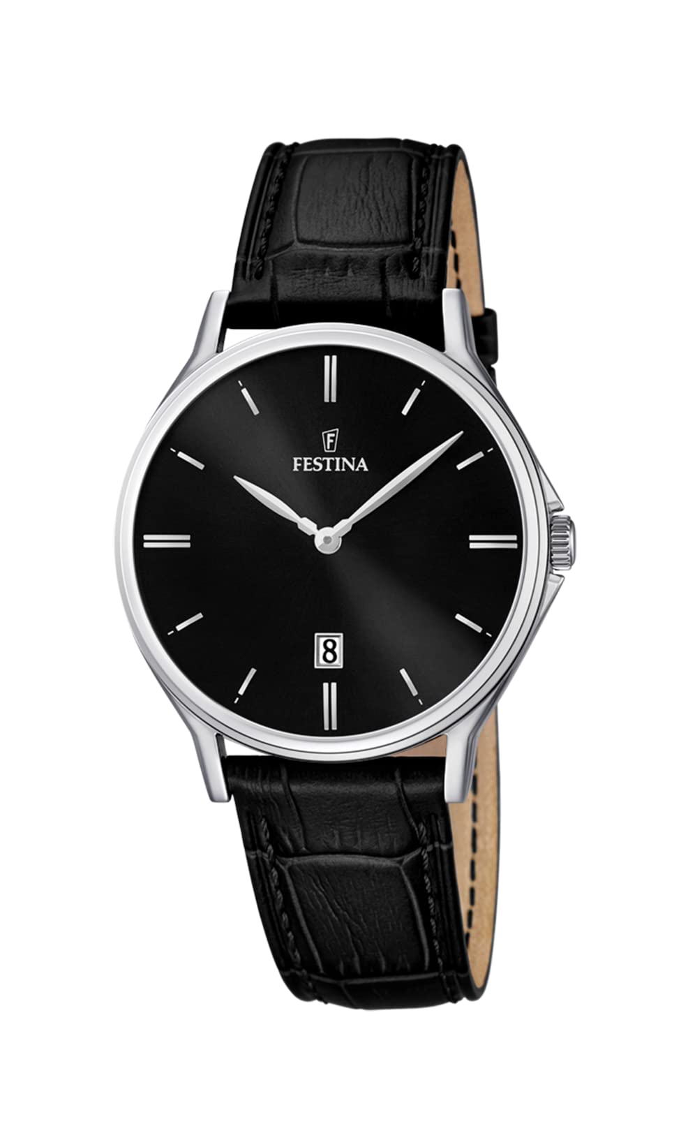 Festina Men's Quartz Watch with Black Dial Analogue Display and Black Leather Strap F16745/5