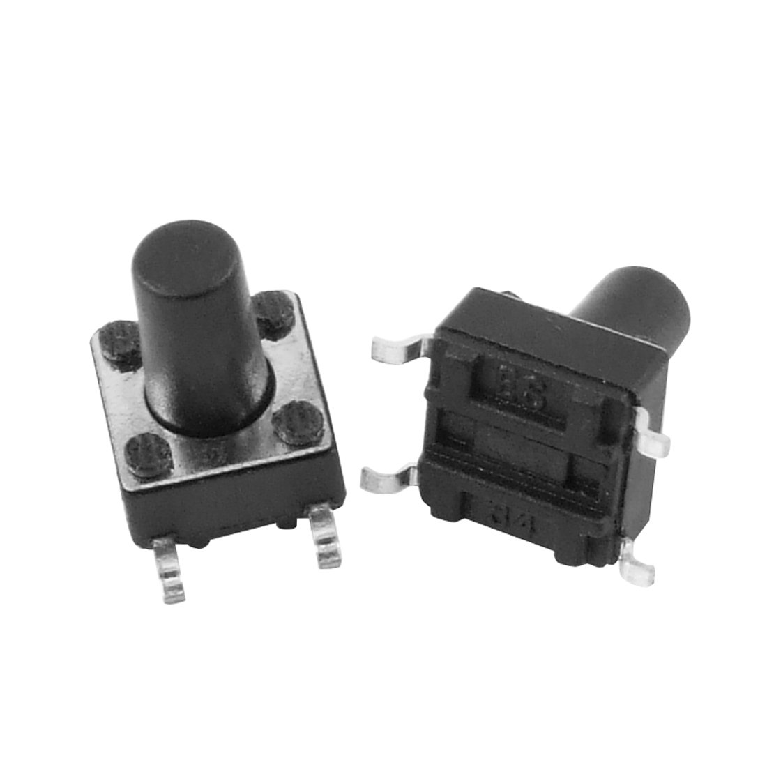 Sourcingmap 100pcs Momentary Tact Tactile Push Button Switch Surface Mounted Devices SMT PCB 4 Pin 6 x 6mm x 9mm
